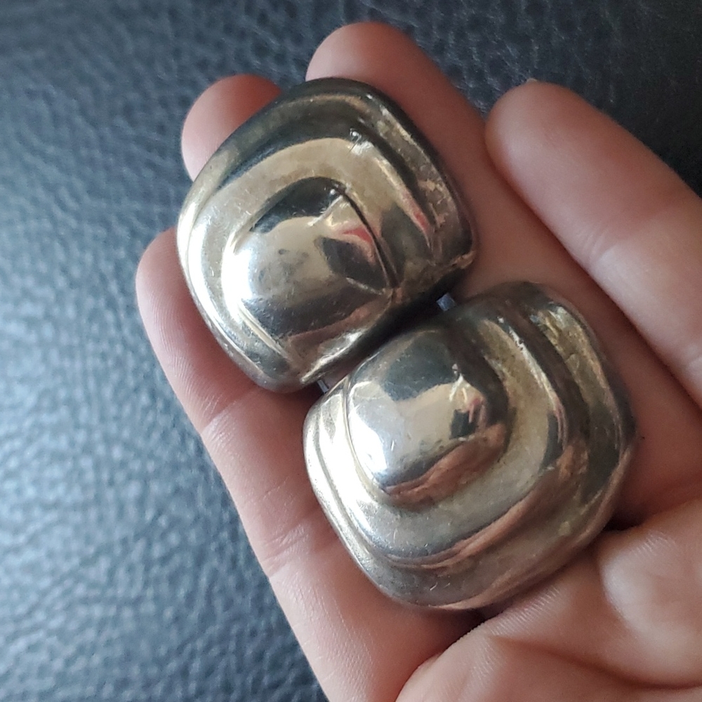 VTG Taxco sterling clip on earrings - Picture 3 of 9
